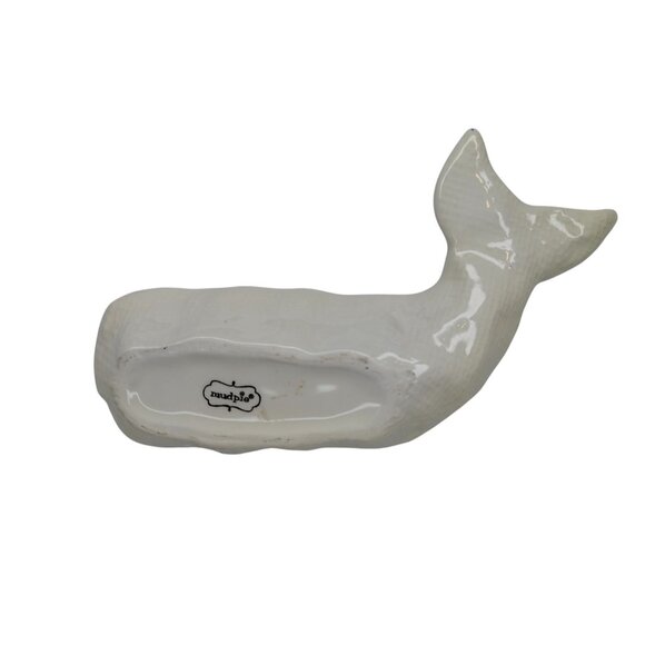 Mudpie Blue Whale Ceramic Trinket Dish, Nut, Coin Dish, Wave Pattern Nautical - Picture 3 of 3